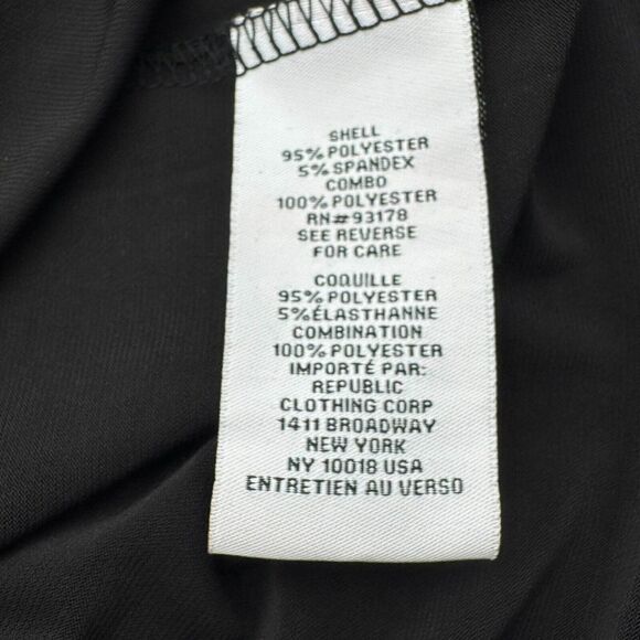 CARMEN MARC VALVO NWT XL Black Short Sleeve Tunic Top Gold Buttons Chest Pockets - Picture 4 of 7